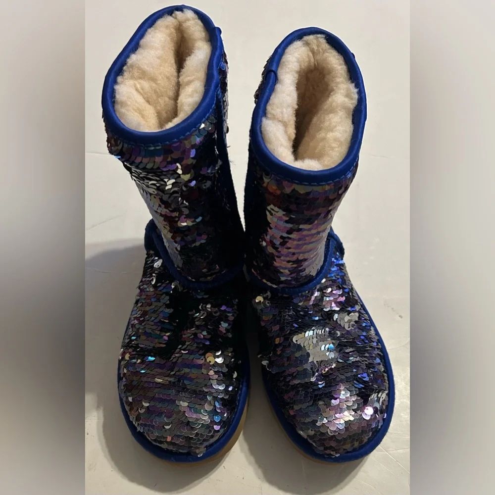 UGG Blue Sequin Winter Boots size 5